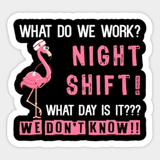 What Do We Work Night Shift Nurse Sticker